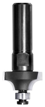 JSO Viertelstabfräser mit Hartmetall-Schneiden, stabilem 12 mm Schaft und montiertem 9 mm Anlauf-Kugellager an der Spitze.