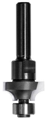 JSO Hartmetall Abrundfräser Radius 5 mm mit montiertem 12 mm Anlauflager und 6 mm Schaft.
