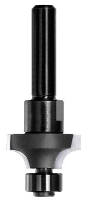 JSO Hartmetall Abrundfräser Radius 6,35 mm mit montiertem 12 mm Anlauflager und 8 mm Schaft.