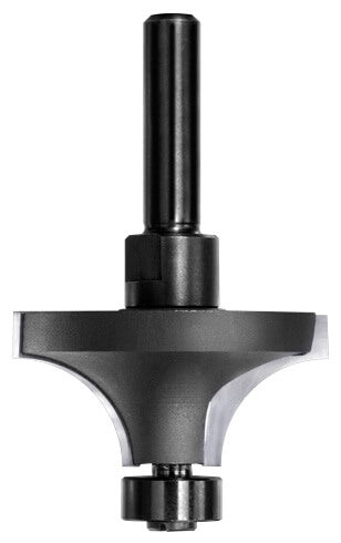 JSO Hartmetall Abrundfräser Radius 15 mm mit montiertem 14 mm Anlauflager und 8 mm Schaft.