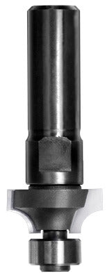 JSO Hartmetall Abrundfräser Radius 5 mm mit montiertem 12 mm Anlauflager und massivem 12 mm Schaft.