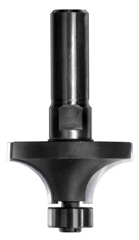 JSO Hartmetall Abrundfräser Radius 12,7 mm mit montiertem 14 mm Anlauflager und massivem 12 mm Schaft.