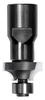 JSO Hartmetall Abrundfräser Radius 5 mm mit montiertem 12 mm Anlauflager und M12 Innengewinde-Aufnahme.