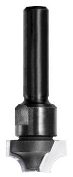 JSO Viertelstabfräser Radius 5 mm mit stirnseitiger Bohrschneide, Hartmetall-Schneiden und 6 mm Schaft für das Eintauchen in Holzoberflächen.