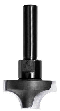 JSO Viertelstabfräser Radius 9,5 mm mit stirnseitiger Bohrschneide, Hartmetall-Schneiden und stabilem 8 mm Schaft zum Eintauchen in Holz.