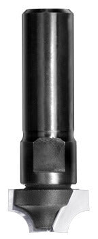 JSO Viertelstabfräser Radius 5 mm mit stirnseitiger Bohrschneide, Hartmetall-Schneiden und massivem 12 mm Schaft für höchste Vibrationsfreiheit.