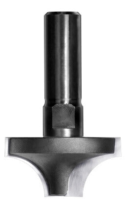 JSO Viertelstabfräser Radius 12,7 mm mit stirnseitiger Bohrschneide, Hartmetall-Schneiden und massivem 12 mm Schaft für höchste Vibrationsfreiheit.