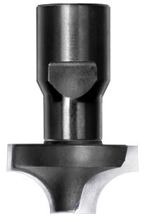 JSO Viertelstabfräser Radius 9,5 mm mit stirnseitiger Bohrschneide, Hartmetall-Schneiden und M10 Innengewinde-Aufnahme für stationäre Maschinen.