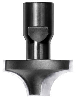 JSO Viertelstabfräser Radius 12,7 mm mit stirnseitiger Bohrschneide, Hartmetall-Schneiden und stabiler M12 Innengewinde-Aufnahme für stationäre Frässpindeln.