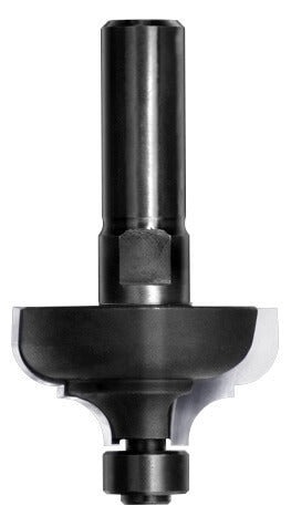 Professioneller JSO Multiprofilfräser mit Hartmetall-Schneiden, massivem 12 mm Schaft und integriertem 12 mm Anlauflager für maximale Laufruhe.