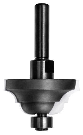 JSO Konterprofilfräser HW mit Radius 6,35 mm, präzisionsgeschliffenen Hartmetallschneiden, integriertem Anlauflager und 8 mm Schaft.
