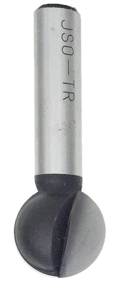 JSO HW-bestückter Kugelfräser, Radius 6,35 mm (1/4 Zoll), 12,7 mm Durchmesser und 8 mm Schaft ohne Anlauflager.