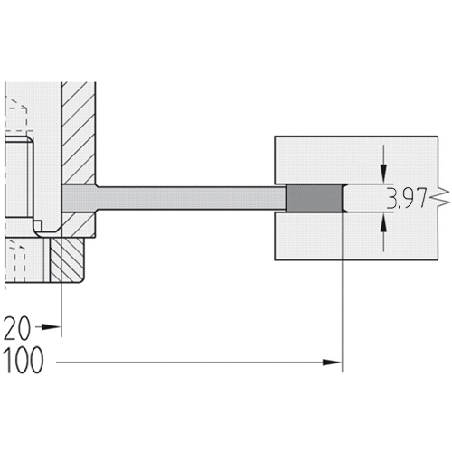 JSO HW-bestückter Scheibennutfräser mit einem Durchmesser von 100 mm, einer exakten Schnittbreite von 3,97 mm, zwei eingelöteten Hauptschneiden, vier Vorschneidern und einer 20 mm Bohrung im Holzfräsershop.