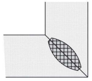 Technische Maßzeichnung des JSO HW Scheibennutfräsers mit Bemaßungen für Durchmesser 100 mm, Schnittbreite 3,97 mm, Spindelbohrung 20 mm sowie der geometrischen Anordnung der Z = 2 Hauptschneiden und V = 4 Vorschneider im Holzfräsershop.