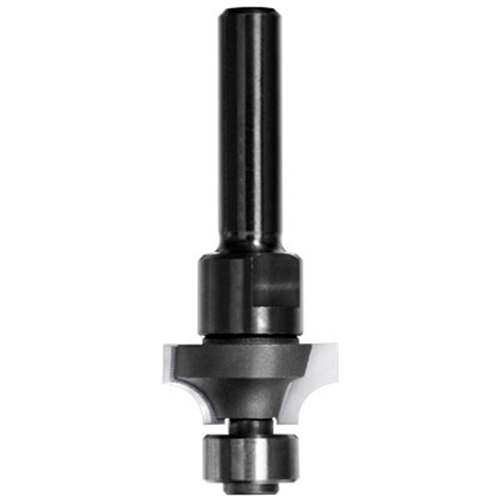JSO Hartmetall Abrundfräser Radius 5 mm mit montiertem 12 mm Anlauflager und 8 mm Schaft.