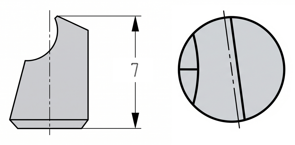 JSO HW Wechselstift Ø 5 mm Größe 2 mit oben voreilendem Achswinkel für Schruppfräser im Holzfräsershop.
