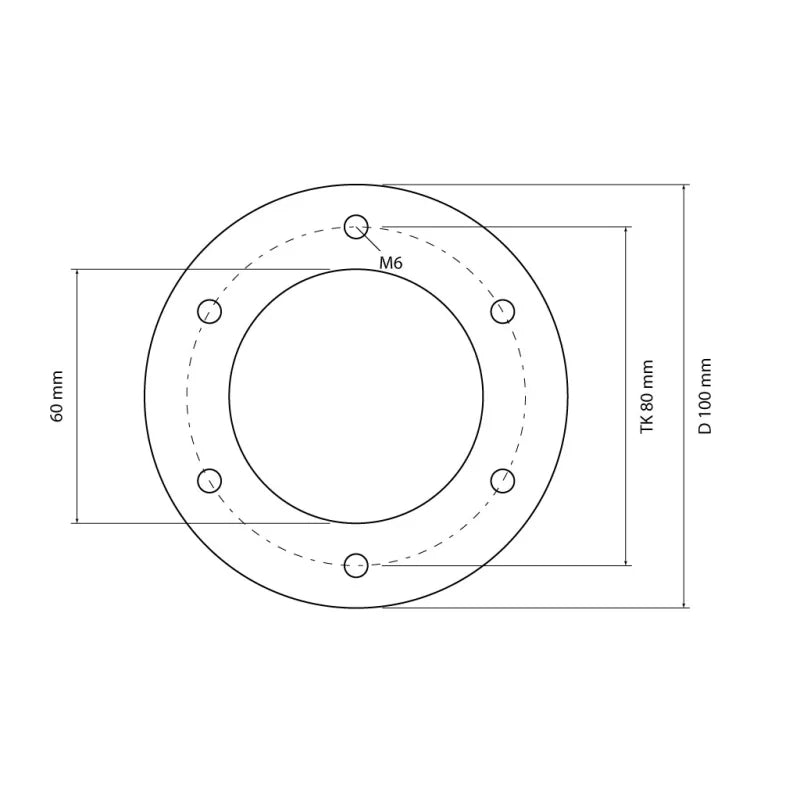 Technische Zeichnung der JSO HSK-F 63 Sägeblattaufnahme mit Flansch-Ø 100 mm und 45 mm Hülse im Holzfräsershop.